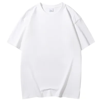 180Gsm Cotton Men Classic Crewneck Short Sleeve T-Shirt Solid Color
