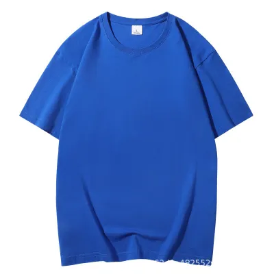 180Gsm Cotton Men Classic Crewneck Short Sleeve T-Shirt Solid Color