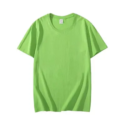 180Gsm Cotton Men Classic Crewneck Short Sleeve T-Shirt Solid Color