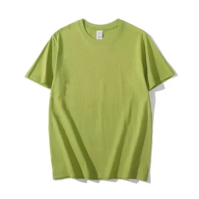 180Gsm Cotton Men Classic Crewneck Short Sleeve T-Shirt Solid Color