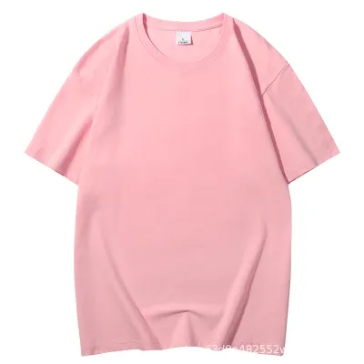 180Gsm Cotton Men Classic Crewneck Short Sleeve T-Shirt Solid Color