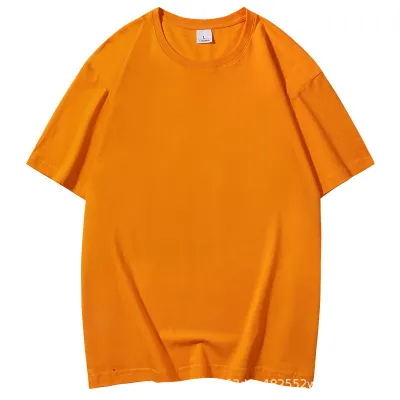 180Gsm Cotton Men Classic Crewneck Short Sleeve T-Shirt Solid Color