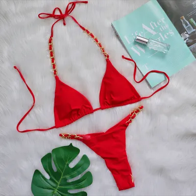 Women Sexy Thong Bikini Swimsuit Nylon