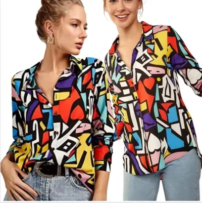 Women Casual Fresh Sweet Cotton Color Matching Boat Neck Long Sleeve Blouse