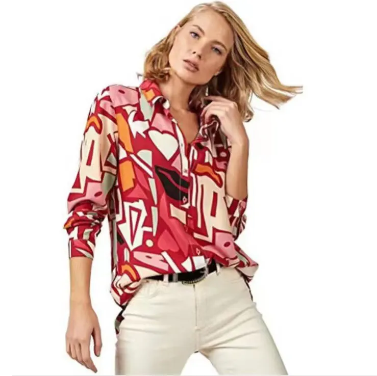 Women Casual Fresh Sweet Cotton Color Matching Boat Neck Long Sleeve Blouse