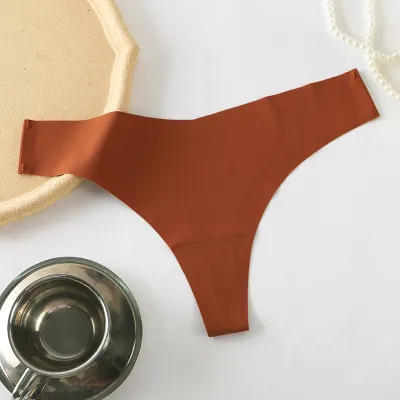 Women Sexy Solid Color Ice Silk Low Waist Panties