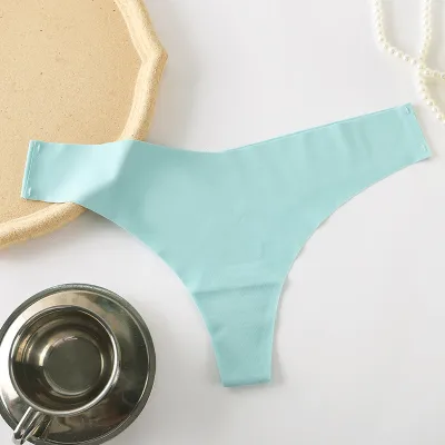 Women Sexy Solid Color Ice Silk Low Waist Panties