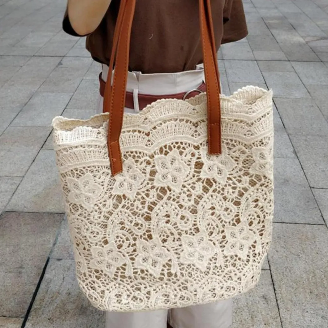 Women Casual Boho Lace Large Capacity Tote Shoulder Bag