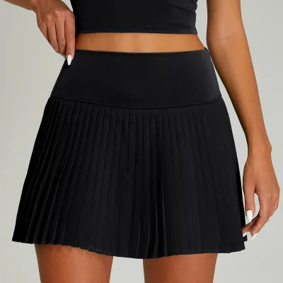 Women's Solid Color Pleated Skirt for Yoga Golf Tennis