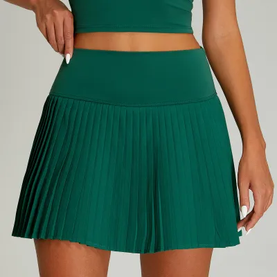 Women's Solid Color Pleated Skirt for Yoga Golf Tennis