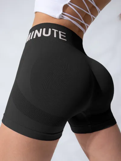 Women High Waist Alphabet Sports Shorts