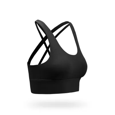 Women Simple Solid Color Sports Bra with Mold Cup