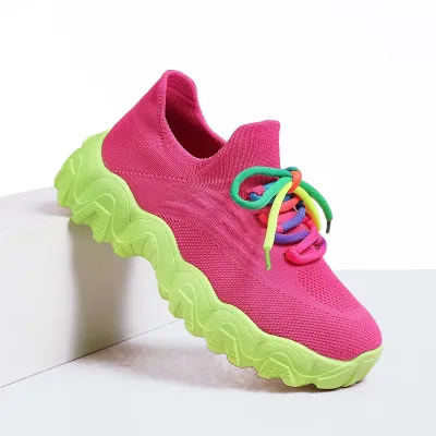 Plus Size Women's Casual Breathable Slip On Sneakers Round Toe Low Top