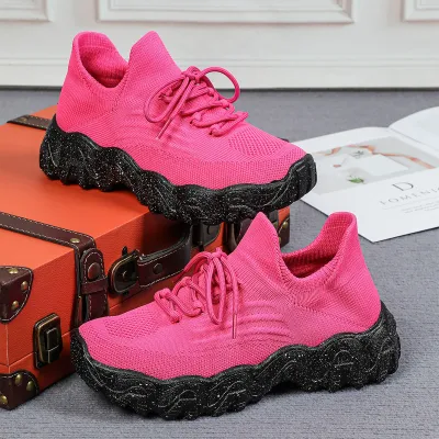 Plus Size Women's Casual Breathable Slip On Sneakers Round Toe Low Top