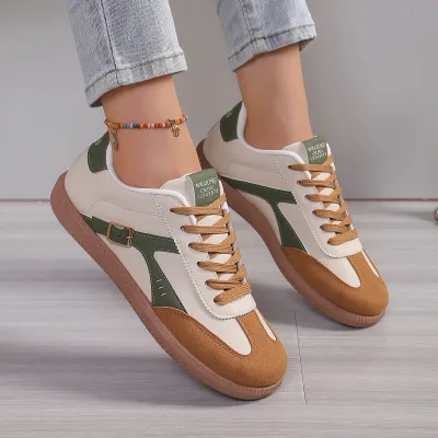 Women Casual Vintage Contrast Flat Sneaker