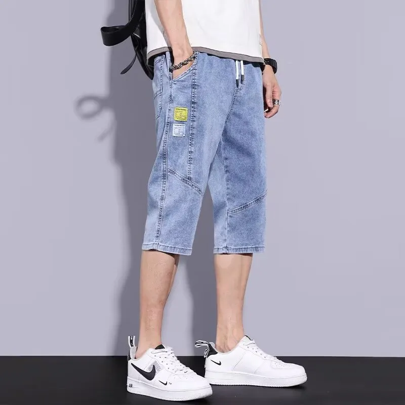 Men Fashion Straight Denim Shorts Youth Popular