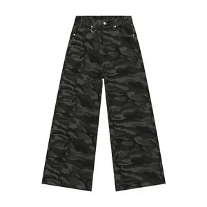 Men's Retro Loose Wide-Leg Jeans Mid-Waist Cotton Denim