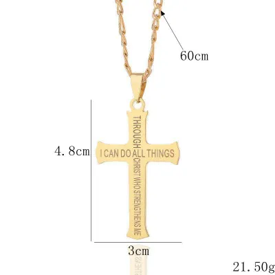 Vintage Fashion Cross Pendant Titanium Steel Necklace