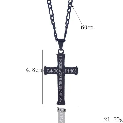 Vintage Fashion Cross Pendant Titanium Steel Necklace