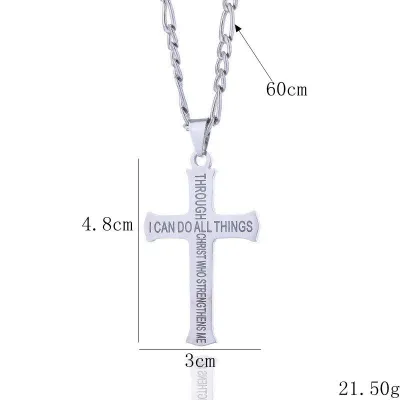Vintage Fashion Cross Pendant Titanium Steel Necklace