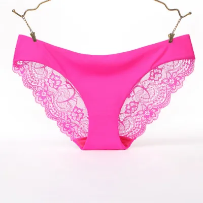 Women Sexy Lace Splicing Cotton Low Waist Panties