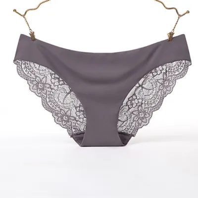 Women Sexy Lace Splicing Cotton Low Waist Panties