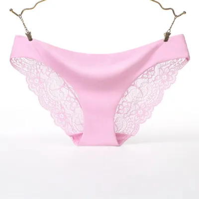 Women Sexy Lace Splicing Cotton Low Waist Panties