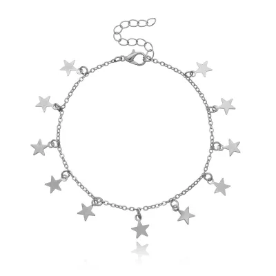 Simple Fashion Five-Pointed Star Pendant Alloy Anklet