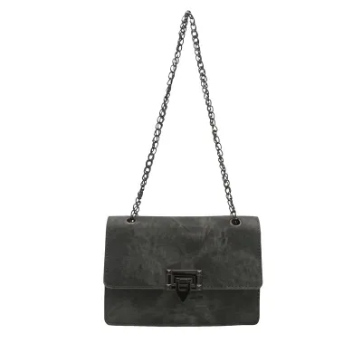Women Retro Chain Small Square Shoulder Bag PU Crossbody