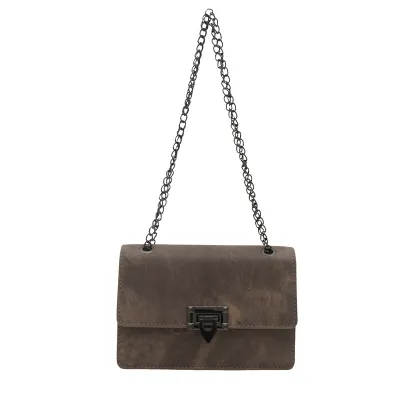 Women Retro Chain Small Square Shoulder Bag PU Crossbody