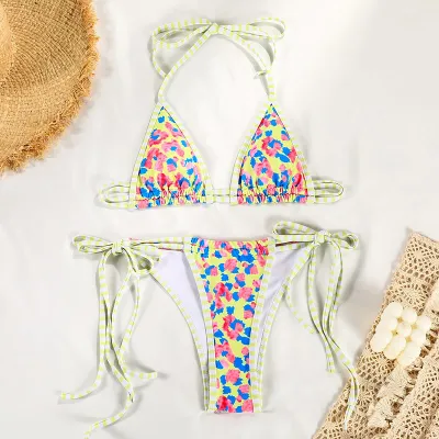 Women Sexy Print Strap Bikini