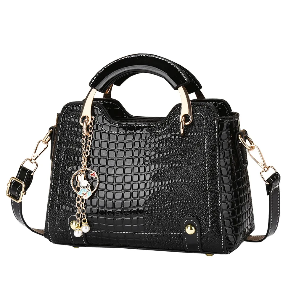 Women Fashion Casual Crocodile Pattern Large Capacity Killer Bag Handbag