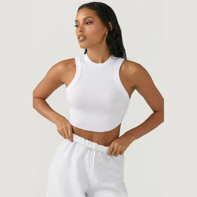 Women's Quick-Drying Nylon Sports Tank Top - Solid Color Tight Fit