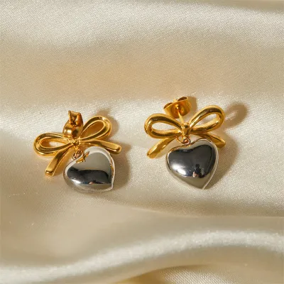 Women Fashion Elegant Titanium Steel Love Pendant Earrings