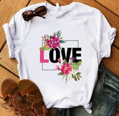 Women Casual Printed Street Hipster Polyester Loose Fit Crewneck Short Sleeve T-Shirt