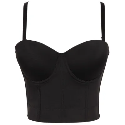 Women Fashion Solid Color Sling Corset Crop Top