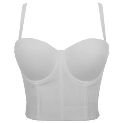 Women Fashion Solid Color Sling Corset Crop Top