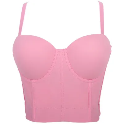 Women Fashion Solid Color Sling Corset Crop Top