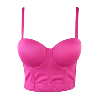 Women Fashion Solid Color Sling Corset Crop Top