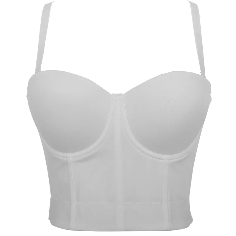 Women Fashion Solid Color Sling Corset Crop Top