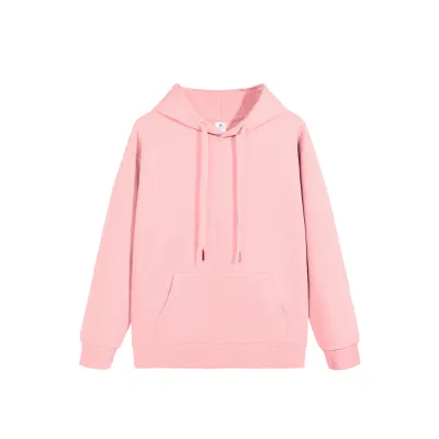 Women's Casual Cotton Loose Fit Long-Sleeve Solid Color Hoodie