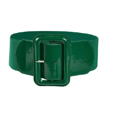 Women's Fashion Casual Solid Color Big Buckle Wide Belt