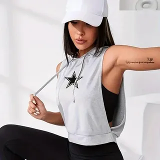 Women's Sleeveless Hollow-Out Breathable Quick-Drying Sports Hoodies