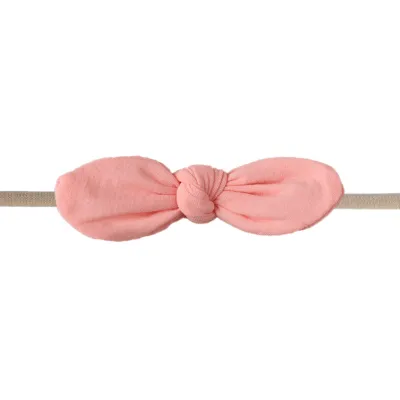 Kids Cute Solid Color Cloth Bow Headband Hair Accessories