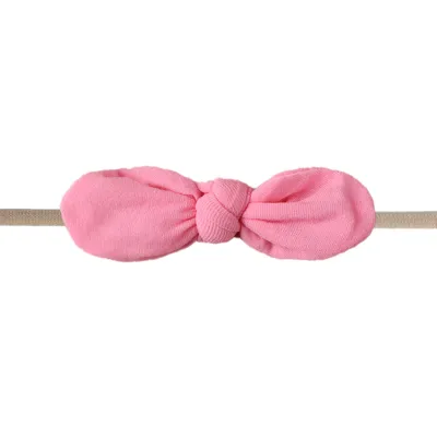 Kids Cute Solid Color Cloth Bow Headband Hair Accessories