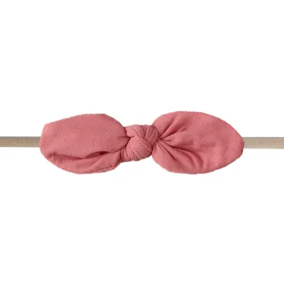 Kids Cute Solid Color Cloth Bow Headband Hair Accessories