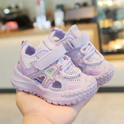Kids Unisex Casual Sports Alphabet Velcro Mesh Sandals