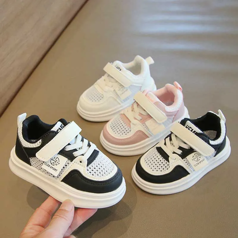 Kids Unisex Casual Sports Alphabet Velcro Mesh Sneakers