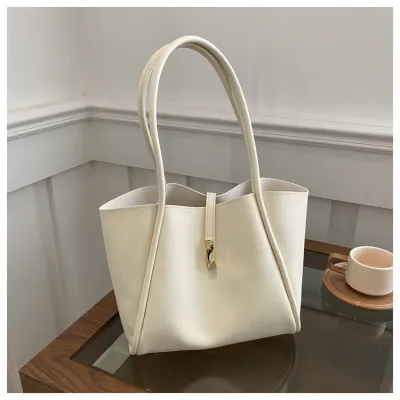 Women Fashion Casual Solid Color Large Capacity Tote Shoulder Bag