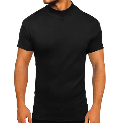 Men Casual Basic Solid Color Short Sleeve Crewneck T-Shirt